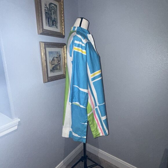 Catherine Ogust For Penthouse Gallery Multi-Colored Shirt Dress/Tunic Size Small - Picture 4 of 16